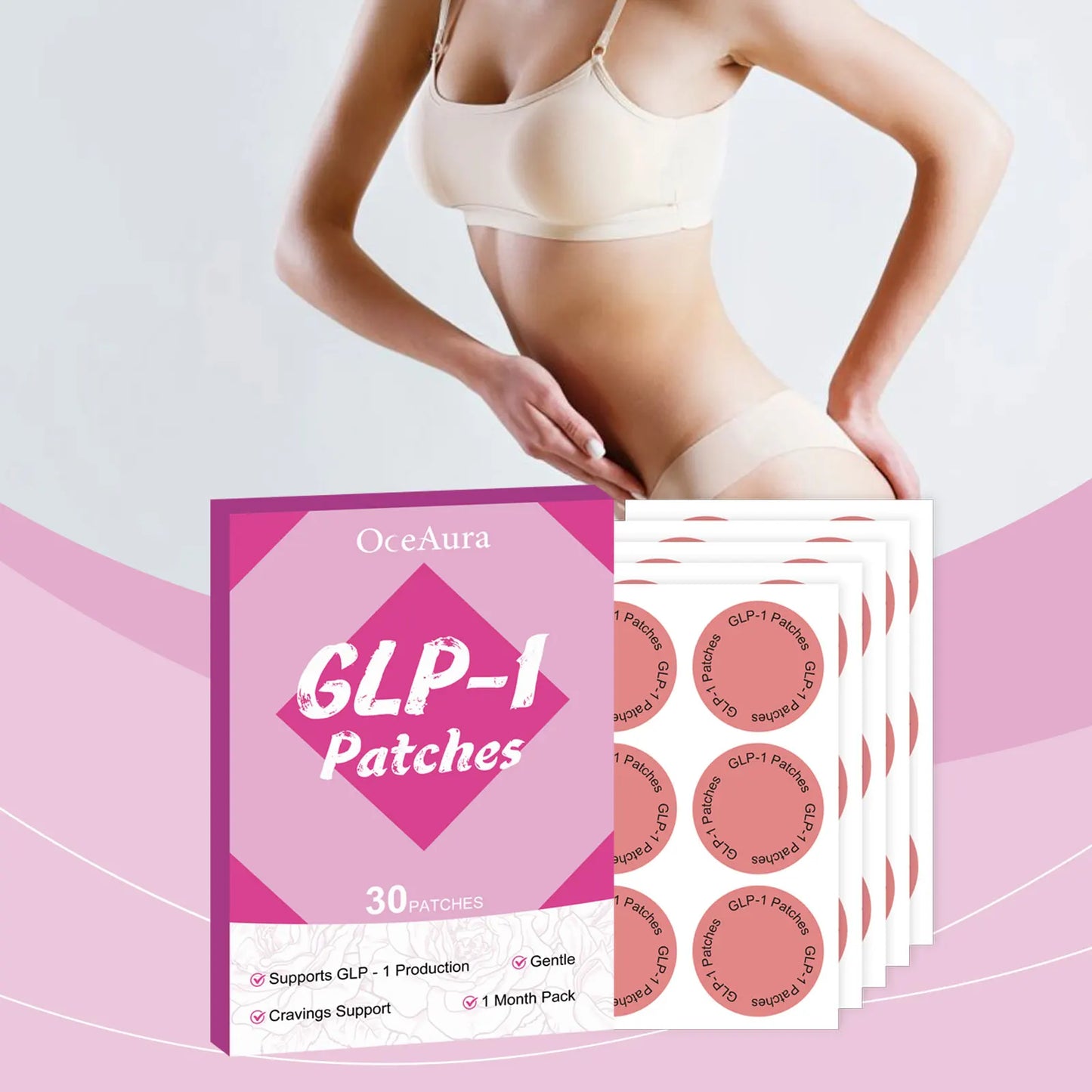 30/60/90pcs Slimming GLP-1 Patches Fat Burner Appetite Control Improve Stomach Regulating Insulin Metabolise Body Shape Sticker